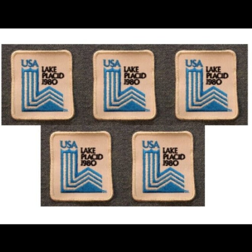 Lot of 5 ~ 1980 Lake Placid Winter Olympic Vintage Sew-On Embroidery Patch